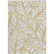 8' X 10' Gold And Beige Floral Washable Indoor Outdoor Area Rug