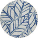 8' Navy Blue And Beige Round Floral Washable Indoor Outdoor Area Rug