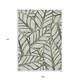 9' X 12' Olive Green And Beige Floral Washable Indoor Outdoor Area Rug