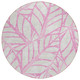 8' Pink And Beige Round Floral Washable Indoor Outdoor Area Rug