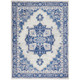 5' X 7' Ivory And Blue Medallion Area Rug