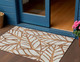 3' X 5' Orange Beige And Copper Floral Washable Indoor Outdoor Area Rug