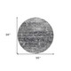 8' Black Gray And Charcoal Round Abstract Washable Indoor Outdoor Area Rug