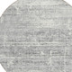 8' Silver Gray And Charcoal Round Abstract Washable Indoor Outdoor Area Rug