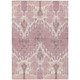 9' X 12' Blush Pink And Ivory Ikat Washable Indoor Outdoor Area Rug