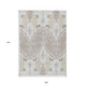 9' X 12' Ivory Beige And Taupe Ikat Washable Indoor Outdoor Area Rug