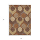 5' X 8' Copper Beige And Taupe Ogee Washable Indoor Outdoor Area Rug