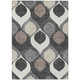 5' X 8' Gray Beige And Taupe Ogee Washable Indoor Outdoor Area Rug