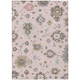 5' X 8' Pink Ivory And Chocolate Floral Washable Indoor Outdoor Area Rug