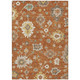 3' X 5' Orange Ivory And Gray Floral Washable Indoor Outdoor Area Rug
