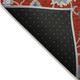 8' Red Gray And Taupe Round Floral Washable Indoor Outdoor Area Rug