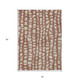 3' X 5' Orange And Ivory Abstract Washable Indoor Outdoor Area Rug