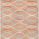 8' X 10' Peach Orange And Gray Abstract Washable Indoor Outdoor Area Rug
