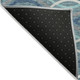 10' X 14' Teal Blue Navy Blue And Gray Abstract Washable Indoor Outdoor Area Rug