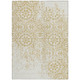 9' X 12' Gold And Ivory Medallion Washable Indoor Outdoor Area Rug