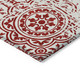 9' X 12' Red And Ivory Medallion Washable Indoor Outdoor Area Rug