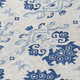 8' Navy Blue Beige And Denim Blue Round Oriental Washable Indoor Outdoor Area Rug