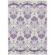 9' X 12' Purple Silver And Lilac Oriental Washable Indoor Outdoor Area Rug