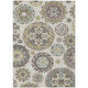 10' X 14' Beige Taupe And Brown Floral Medallion Washable Indoor Outdoor Area Rug