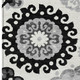 9' X 12' Black Gray And Silver Floral Medallion Washable Indoor Outdoor Area Rug
