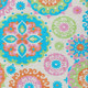 10' X 14' White Orange And Teal Blue Floral Medallion Washable Indoor Outdoor Area Rug