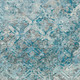 9' X 12' Teal Blue Gray And Charcoal Geometric Washable Indoor Outdoor Area Rug