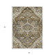 3' X 5' Brown Beige And Taupe Oriental Washable Indoor Outdoor Area Rug