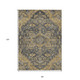 8' X 10' Gray Charcoal And Silver Oriental Washable Indoor Outdoor Area Rug