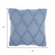 18" Blue Diamond Cotton Blend Throw Pillow with Texture