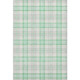 5' X 8' Aqua Ivory And Green Plaid Washable Area Rug With UV Protection