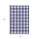 10' X 14' Navy Blue Ivory And Purple Plaid Washable Area Rug With UV Protection