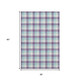 3' X 5' Purple Ivory And Blue Plaid Washable Area Rug With UV Protection