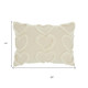 14" X 20" Off White Cotton Heart Throw Pillow