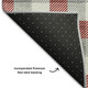 8' Red Gray And Ivory Plaid Washable Round Rug With UV Protection