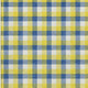 8' X 10' Yellow Navy Blue And Ivory Plaid Washable Area Rug With UV Protection
