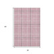 3' X 5' Blush Ivory And Gray Plaid Washable Area Rug With UV Protection