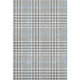 5' X 8' Gray Ivory And Blue Plaid Washable Area Rug With UV Protection