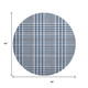 8' Navy Blue Ivory And Gray Plaid Washable Round Rug With UV Protection