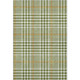 3' X 5' Olive Green Ivory And Gold Plaid Washable Area Rug With UV Protection