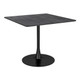 35" Black Square Steel Pedestal Base Dining Table