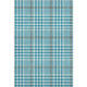 3' X 5' Teal Ivory And Gray Plaid Washable Area Rug With UV Protection