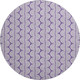 8' Purple And Ivory Ogee Washable Round Rug With UV Protection