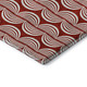 8' X 10' Red And Ivory Ogee Washable Area Rug With UV Protection