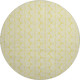 8' Yellow And Ivory Ogee Washable Round Rug With UV Protection
