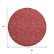 8' Red And Ivory Geometric Washable Round Rug With UV Protection