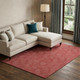 9' X 12' Red And Ivory Geometric Washable Area Rug With UV Protection