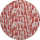 8' Red Beige And Ivory Abstract Geometric Washable Round Rug With UV Protection
