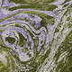 5' X 8' Olive Green Purple And Ivory Abstract Washable Area Rug With UV Protection