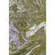 8' X 10' Olive Green Purple And Ivory Abstract Washable Area Rug With UV Protection