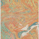 9' X 12' Orange Teal And Sage Abstract Washable Area Rug With UV Protection